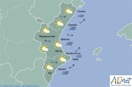 Predicción de Aemet para la Comunitat Valenciana del 16 de diciembre de 2018