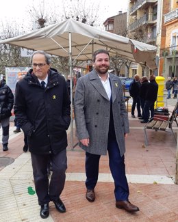 El presidente de la Generalitat, Quim Torra y el alcalde, Isaac Peraire