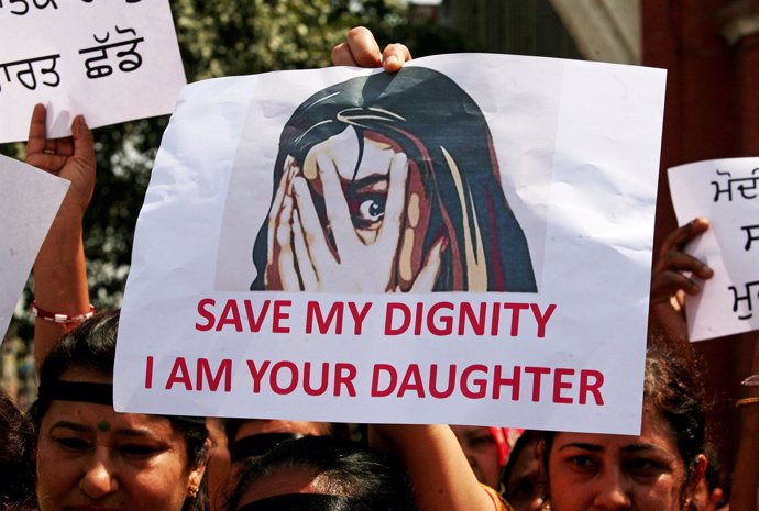 Manifestación contra las violaciones en India