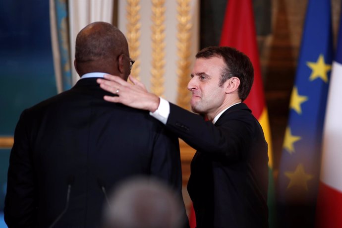 El presidente francés, Emmanuel Macron, y el burkinés Roch Marc Christian Kabore