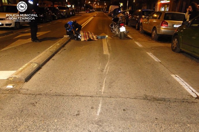 Accidente de moto en Pamplona.