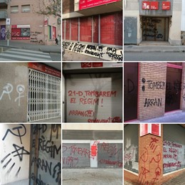Pintadas en nueve sedes del PSC