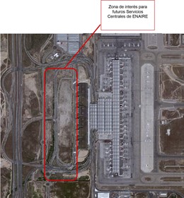 Mapa ubicación futura sede de ENAIRE en la T4
