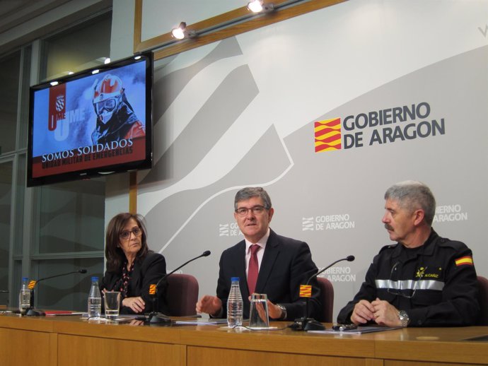 Sánchez, Guillén y Alcañiz han presentado hoy el ejercicio 'Aragón 2019'
