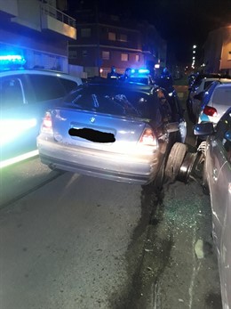 El coche inmovilizado que intentaba huir de la Policía de Terrassa