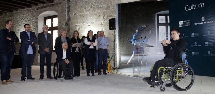 Marc Buxaderas durant l'esmorzar nadalenc de la Diputació de Lleida