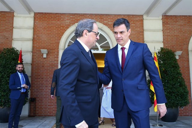 Pedro Sánchez recibe a Quim Torra en La Moncloa el pasado julio (archivo) 
