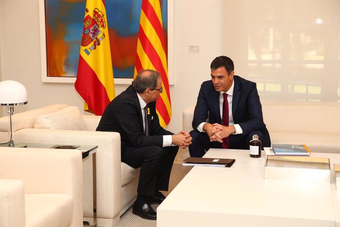 Pedro Sánchez recibe a Quim Torra en La Moncloa 