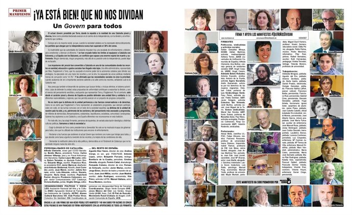 Manifiesto 'Que no nos dividan'