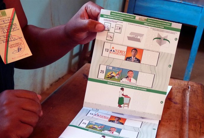 Papeleta electoral en Madagascar