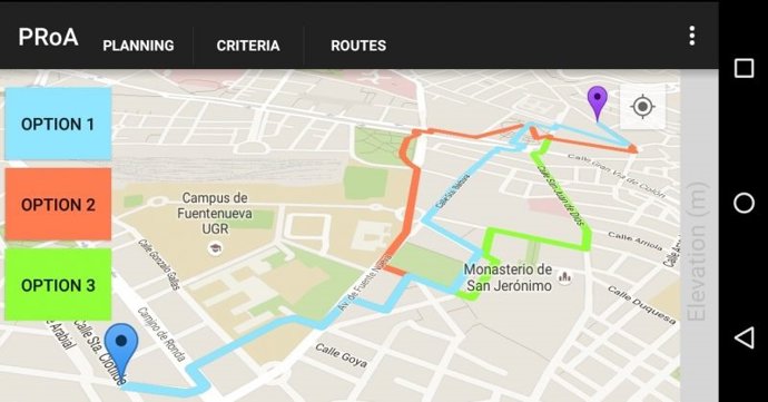 Aplicación del programa 'Personalized Route Assistant' (PRoA)