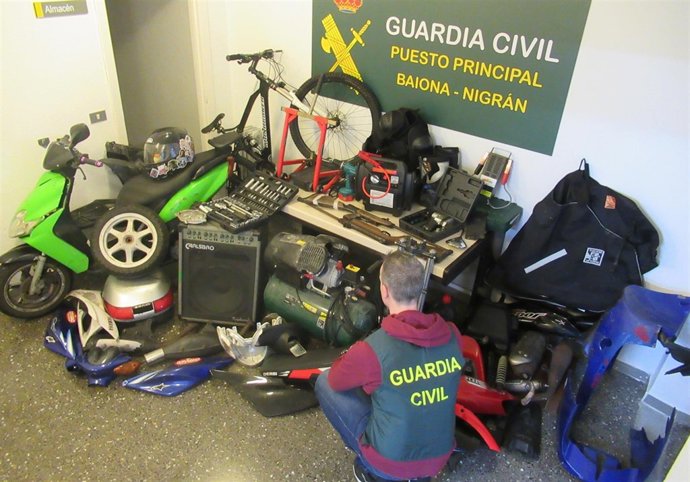 Efectos recuperados de los robos.