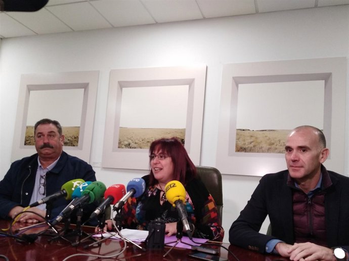 Begoña García en la presentación del proyecto de regadío en Tierra de Barros