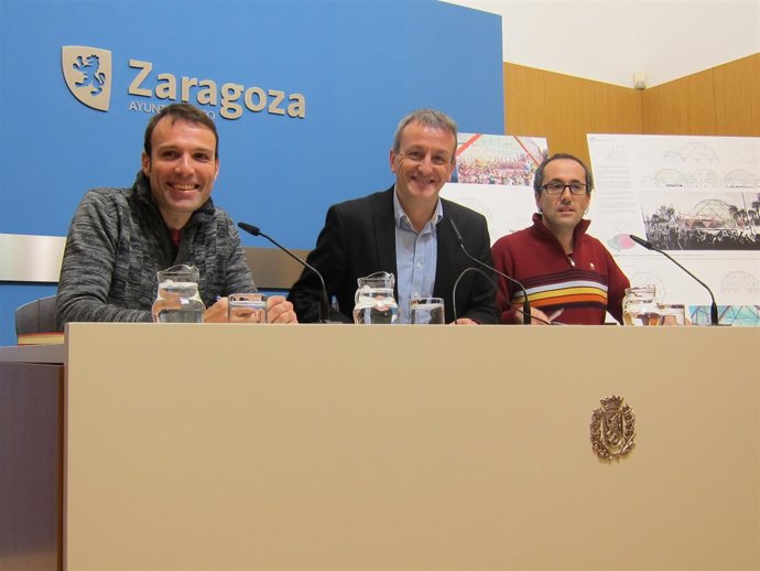 Pablo Muñoz, Fernando Rivarés y Alberto Cubero, en rueda de prensa este jueves