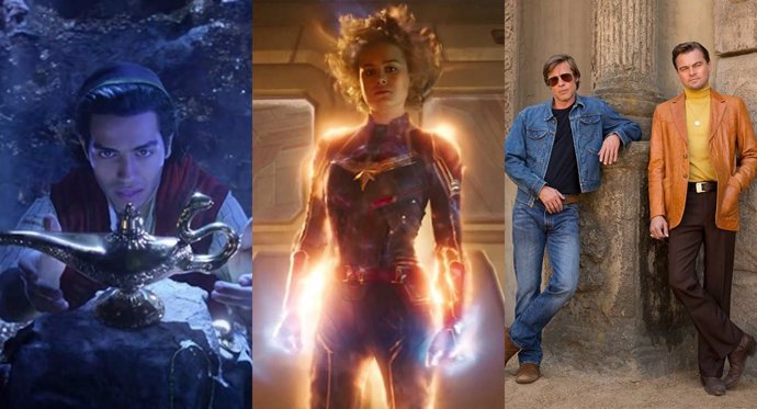 Aladdin, Captain Marvel, Once Upon A Time In Hollywood