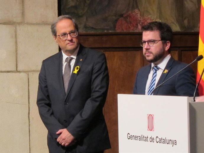  El President Quim Torra, el Vicepresident, Pere Aragonès (Arxiu)