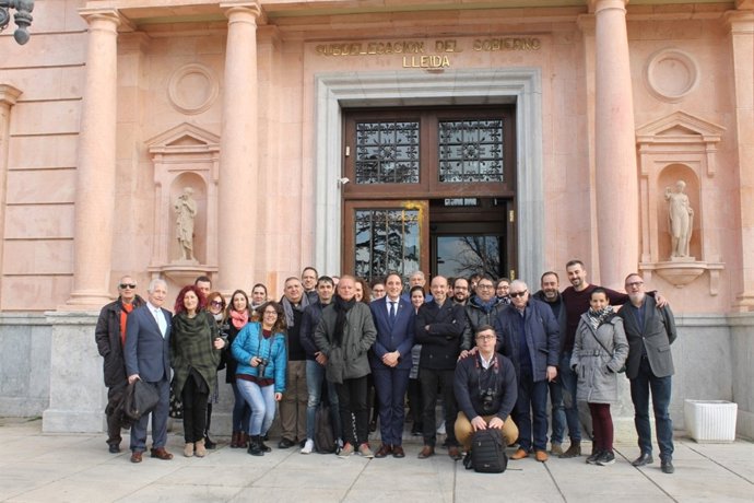 Encuentro del subdelegado del gobierno en Lleida con los medios de comunicación