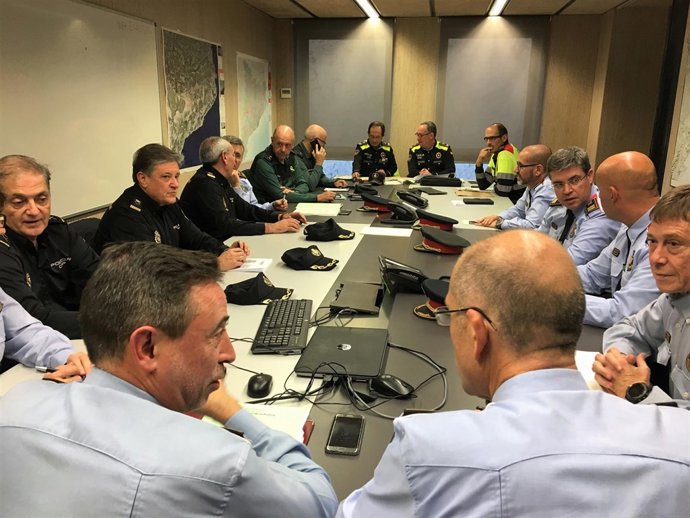 Mandos de Mossos, Policía Nacional y Guardia Civil en el Cecat por el 21-D