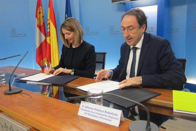 Polanco, en primer término, con Alicia García