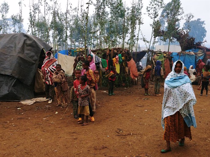 Campo de desplazados en la zona de Gedeo, Etiopía