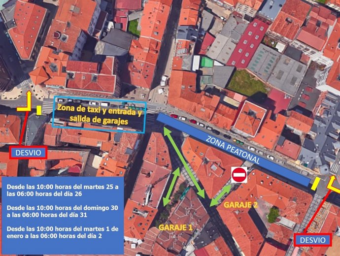 Zona que será peatonal de la calle Julián Ceballos