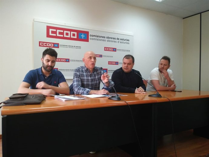 Rueda de prensa de los sindicatos de Hunosa.