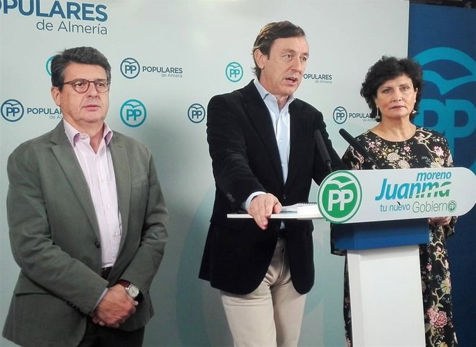 Juan José Matarí, Rafael Hernando y Carmen Navarro (PP)