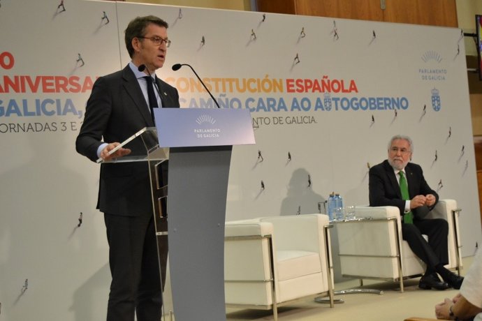 Feijóo y Santalices, en la clausura de la jornada 'Da Constitución ao Estatuto'