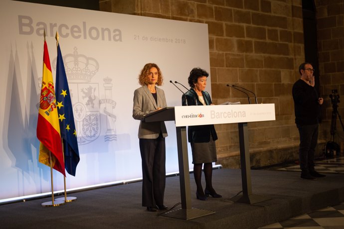 Rueda de prensa de I.Celaá y M.Batet tras el Consejo de Ministros en Barcelona