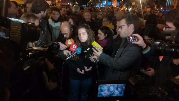 Núria Martí (Arran) en la manifestación de Barcelona