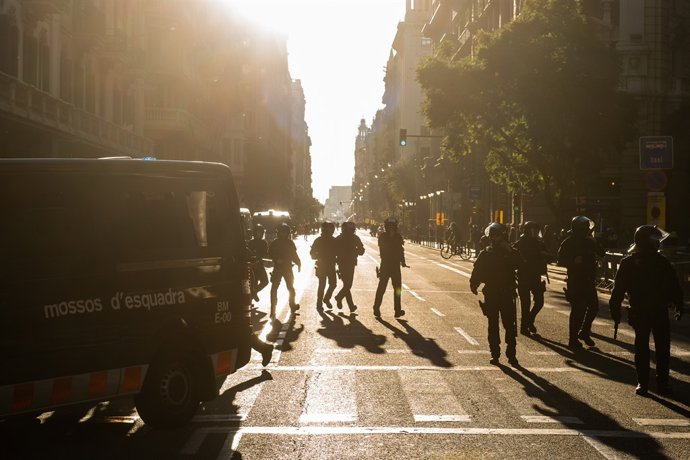Actuació dels Mossos d'Esquadra durant les manifestacions