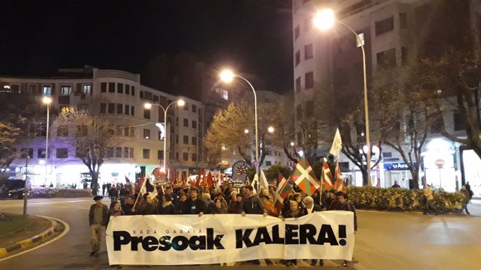 Manifestación en Pamplona en favor de los presos de ETA