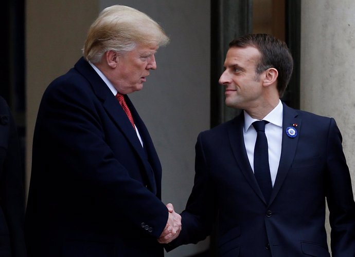 El presidente de EEUU, Donald Trump y Emmanuel Macron