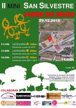 Cartel de la 'Mini San Silvestre' de Pinar de Jalón, en Valladolid