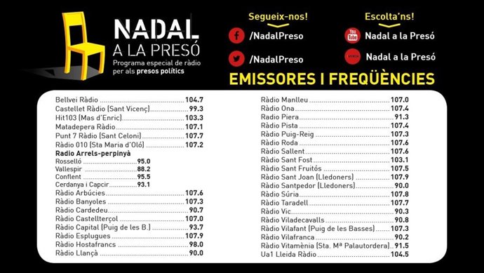 Cartell del programa de radi 'Nadal a la presó'