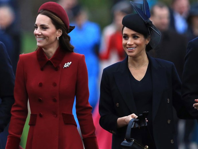 Meghan Markle y Kate Middleton, fieles a su estilo en la tradicional misa