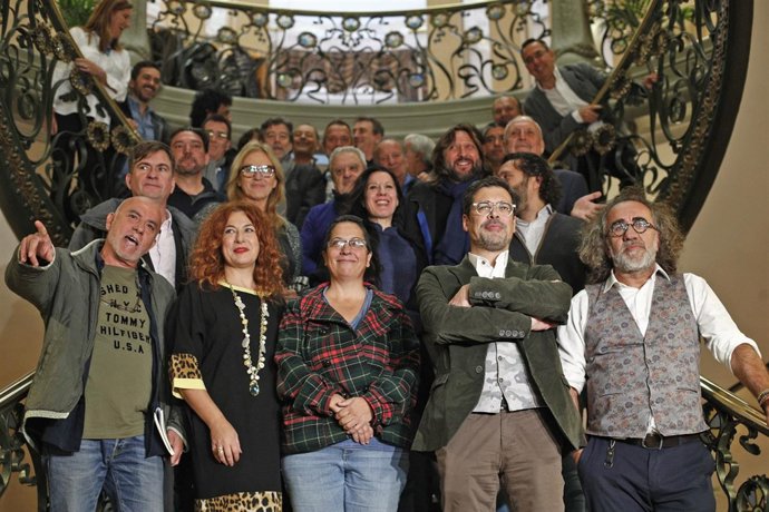 Presentación pública del nuevo presidente de la SGAE, el gaitero José Ángel Hevi