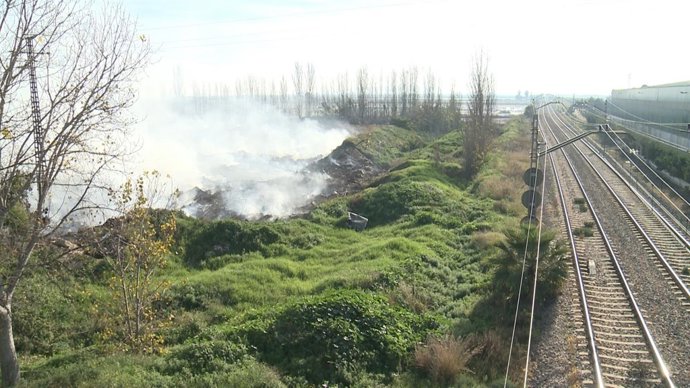 Estado del incendio en Sollana (Valencia)