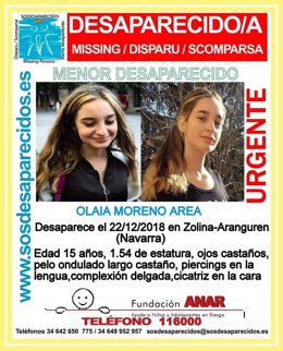 La Guàrdia Civil busca una jove de 15 anys desapareguda a Zolina