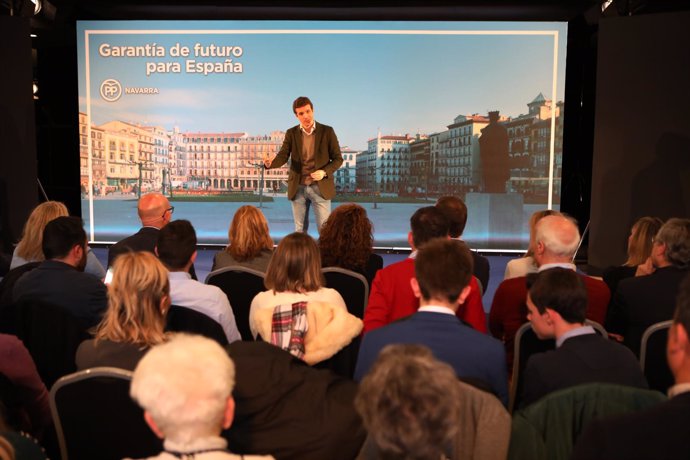 El presidente del PP, Pablo Casado, presenta los candidatos del PP en Navarra