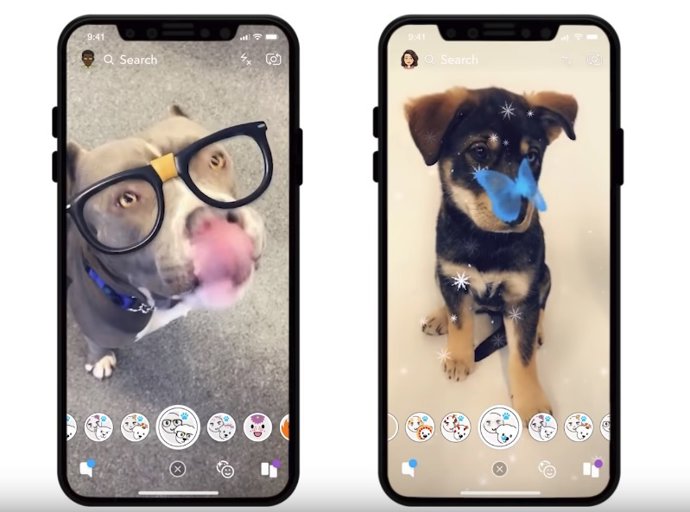 Filtres per a gossos a Snapchat