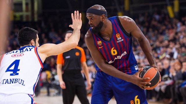 Chris Singleton, en un partido del Barça Lassa