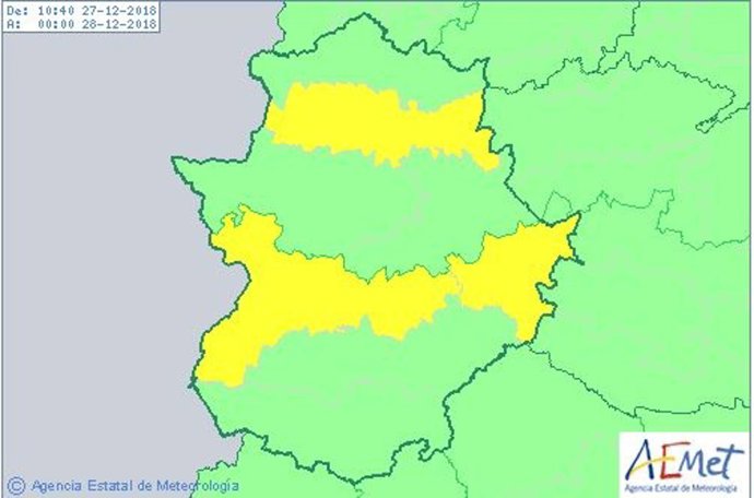 Aviso por niebla en Extremadura