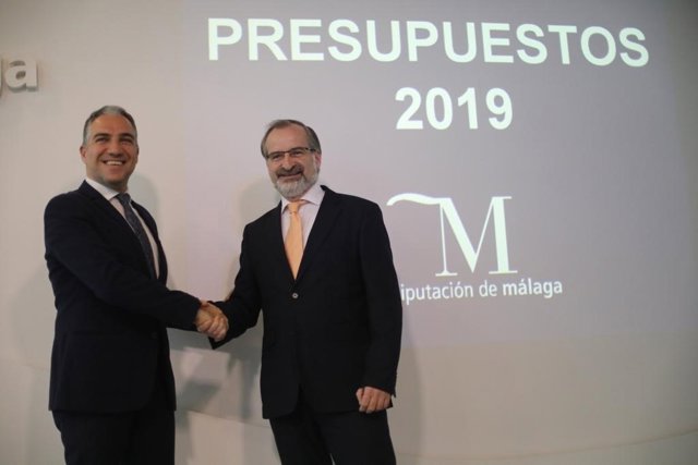 Elías Bendodo presidente de la Diputación de Málaga y Gonzalo Sichar Cs 2019