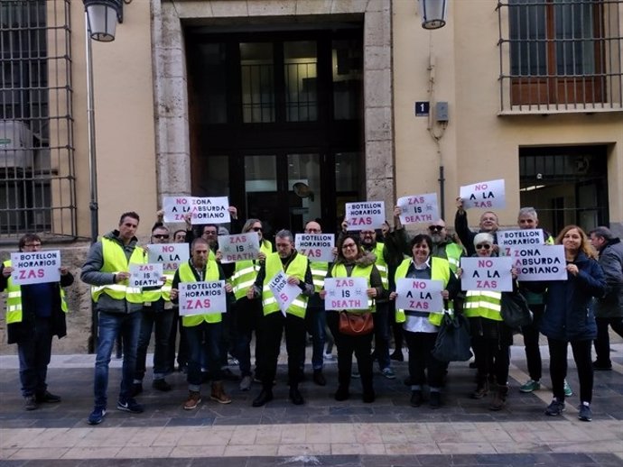 Imagen de archivo de una protesta de hosteleros contra la ZAS del Carmen