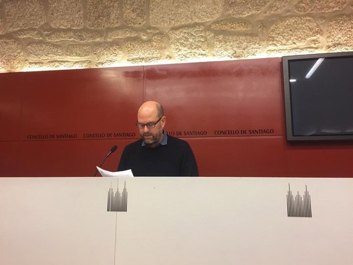 Martiño Noriega, alcalde de Santiago, en rueda de prensa