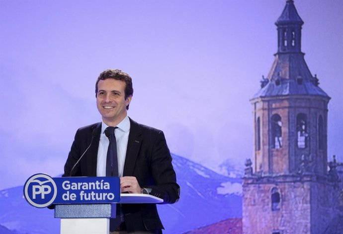 El presidente del PP, Pablo Casado, presenta los candidatos del PP en La Rioja