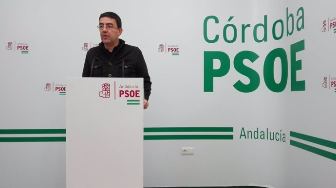 Mario Jiménez en la sede del PSOE de Córdoba