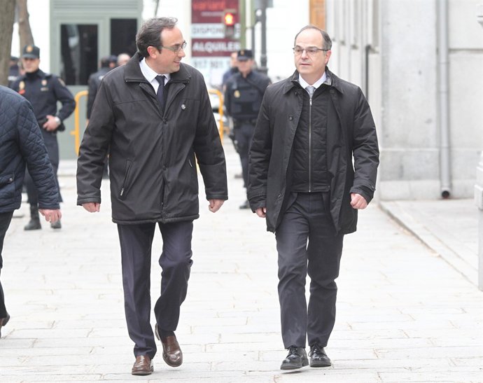 Josep Rull i Jordi Turull arriben al Suprem per la vista del procés (Arxiu)