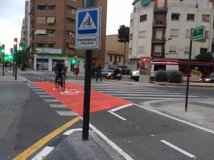 Carriles bici avenida Burjassot